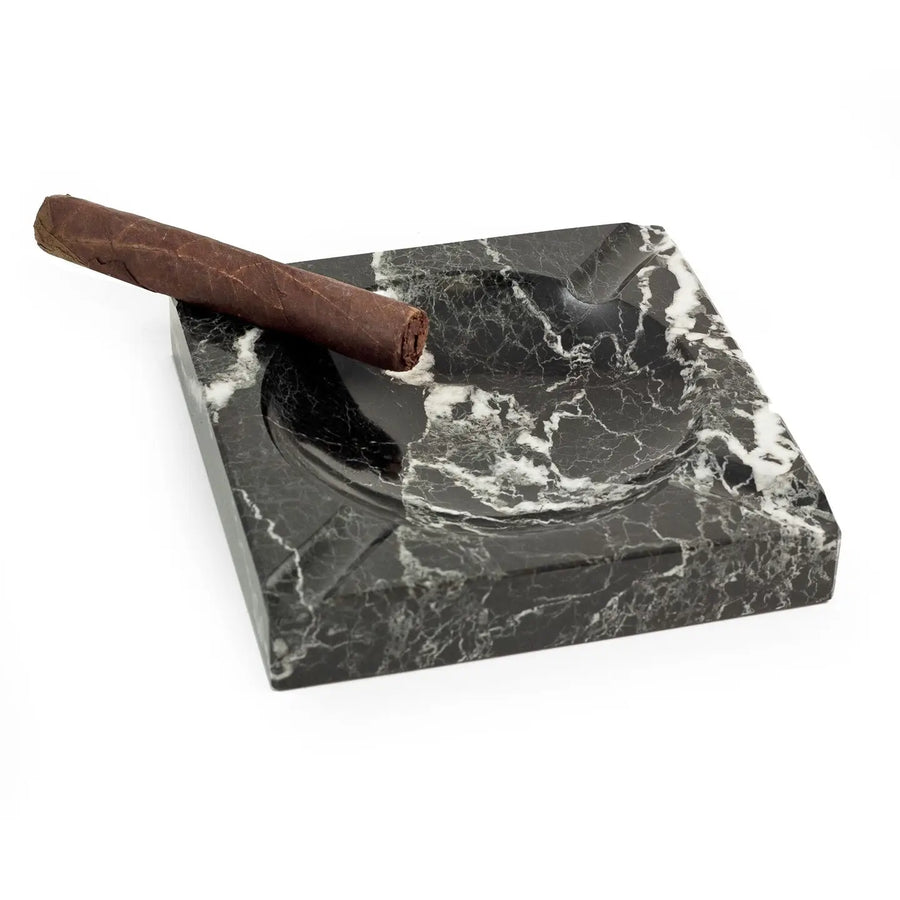 Square Black Marble Ashtray