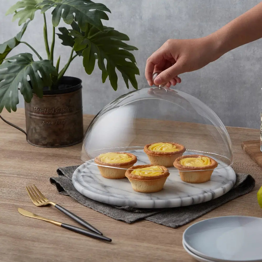 Marble Plate with Acrylic Dome