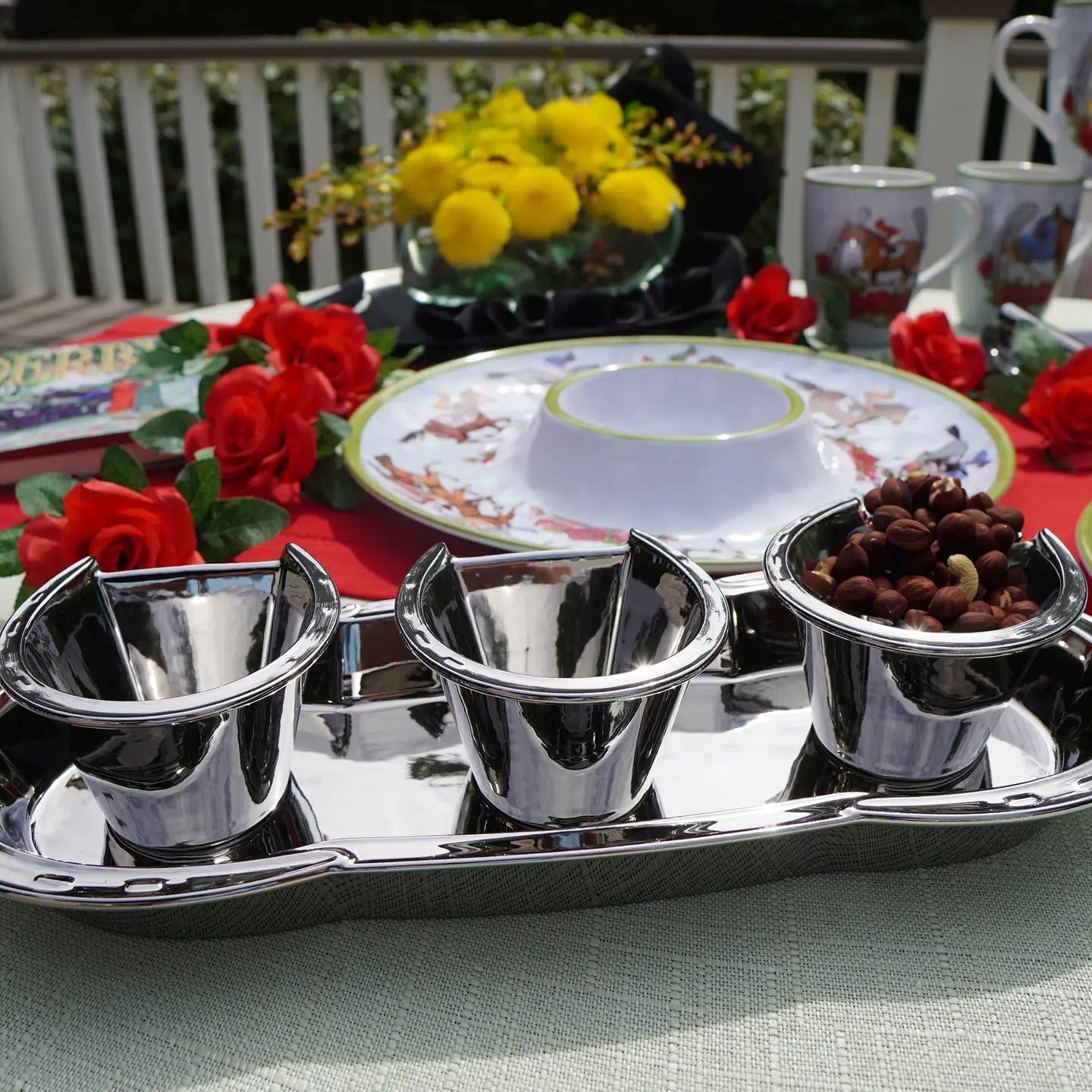 Silver Plate 3-D Horseshoe 4 Pc Serving Set