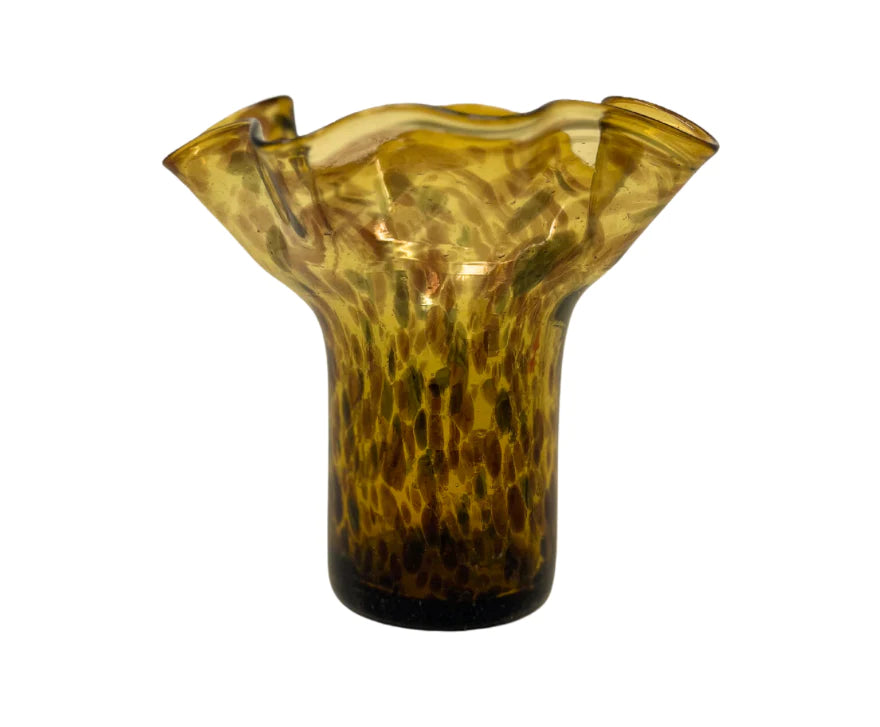 Lettuce Leaf Vase in Brown Tortoise