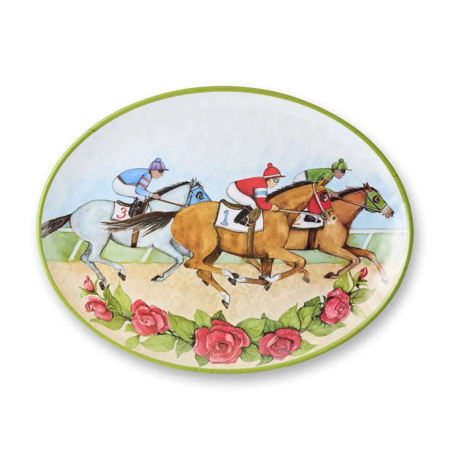 Melamine Oval Platter/Day At the Races