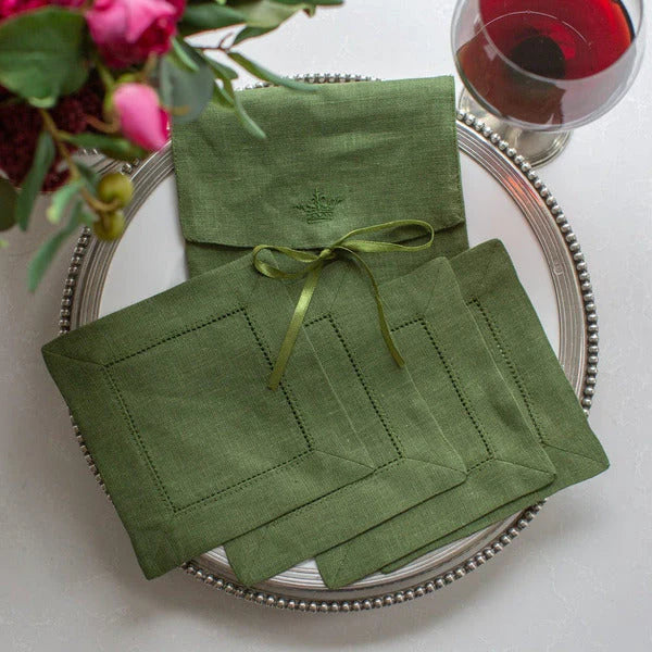 Cocktail Napkin Set/4- Evergreen