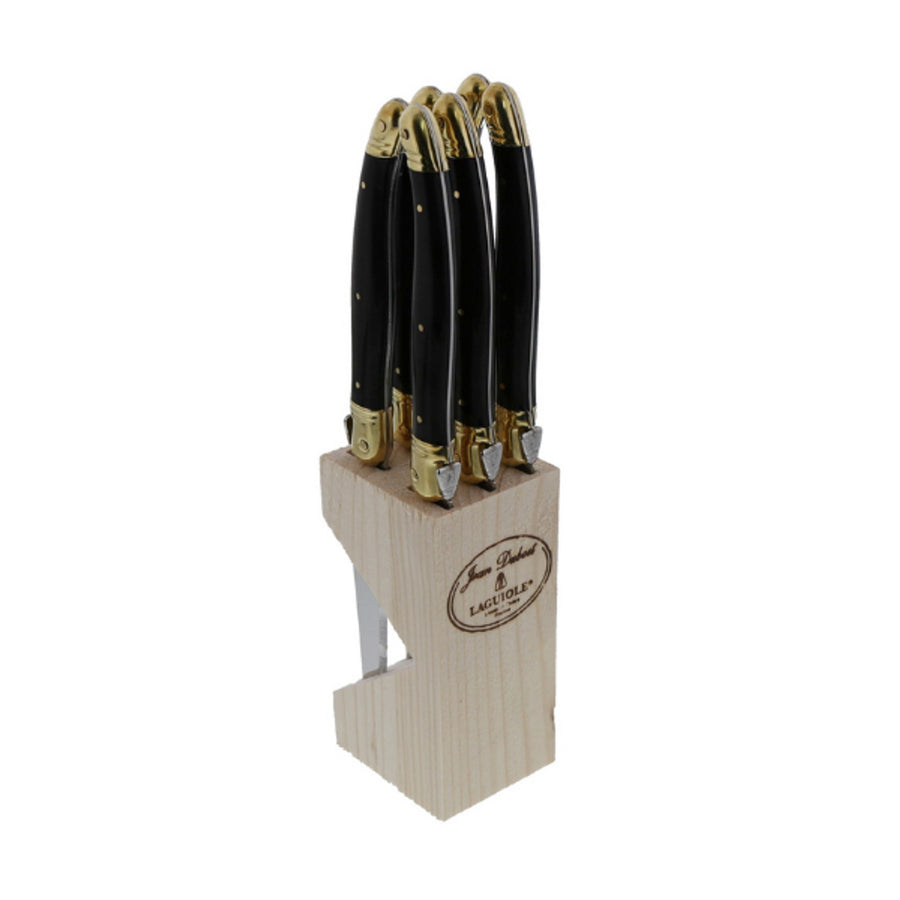 Knives Block Black/Brass Set of 6