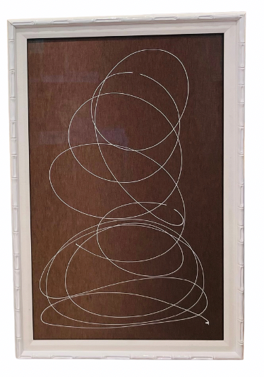 White Brainstorm on Brown Silk #1