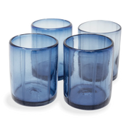 Smokey Blue Striped Rocks Set/4