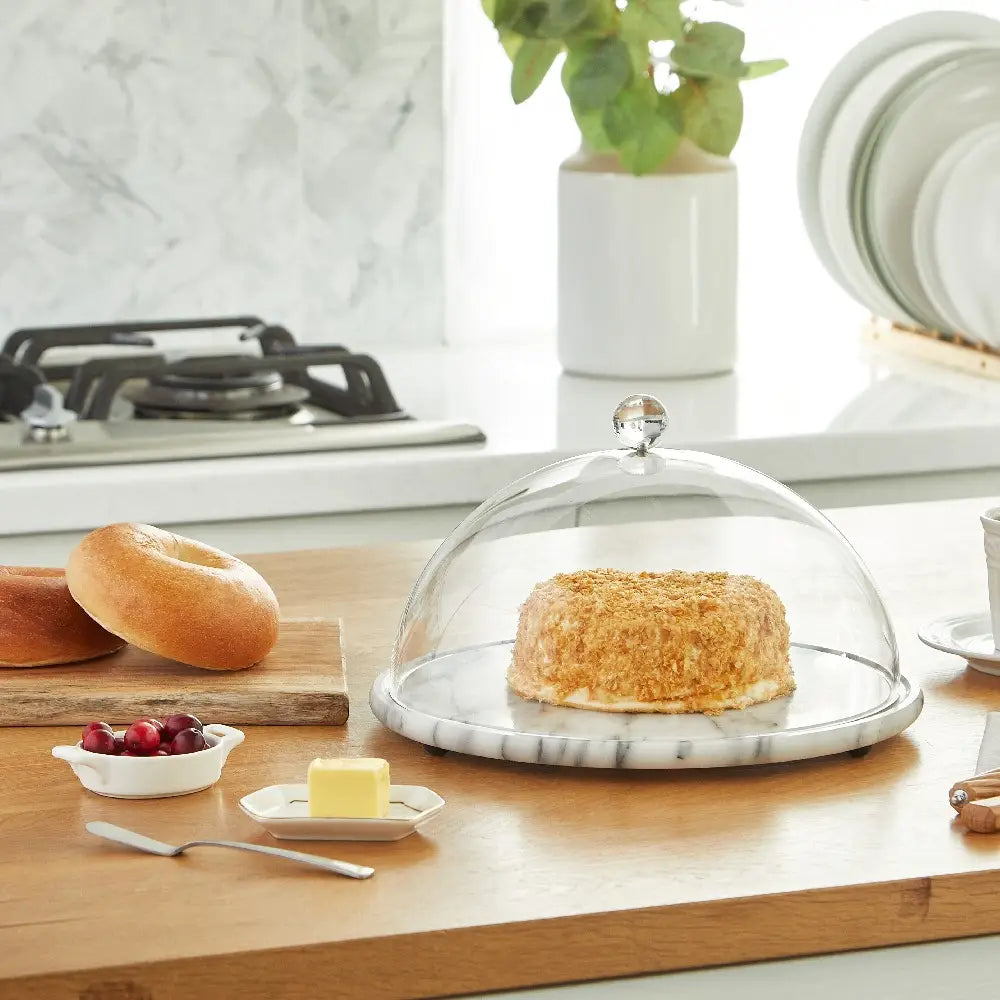 Marble Plate with Acrylic Dome