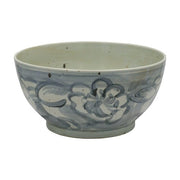 Blue & White Porcelain Bowl Twisted Flower Motif