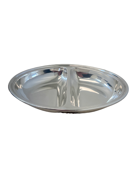 Vintage Hotel Silver Small Oval Divided Dish