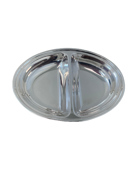 Vintage Hotel Silver Small Oval Divided Dish