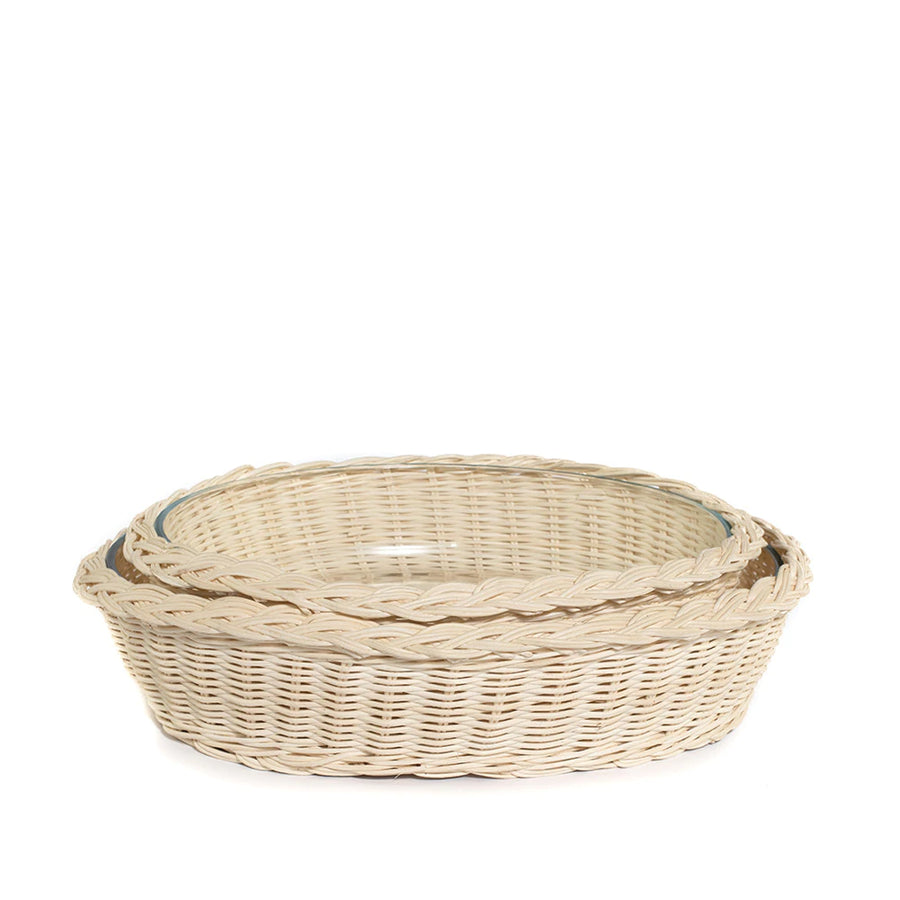 Oval Rattan Casserole Serveware
