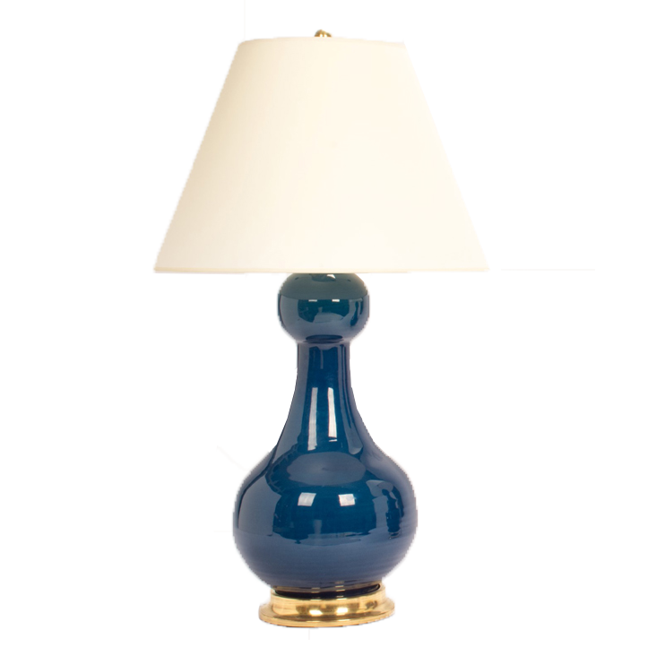 Sam Table Lamp in Prussian Blue with Vellum Paper Shade