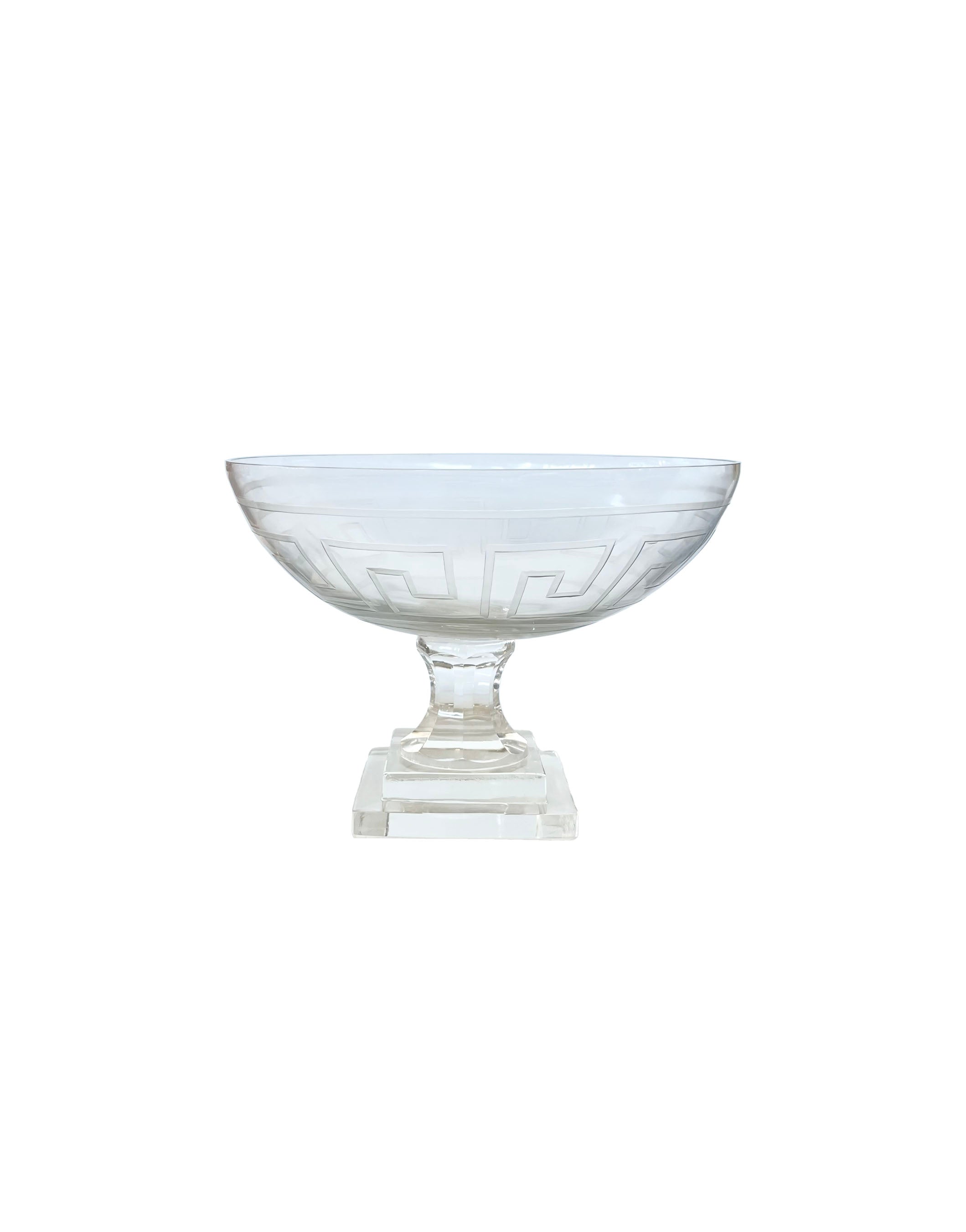 Greek Key Pedestal Bowl