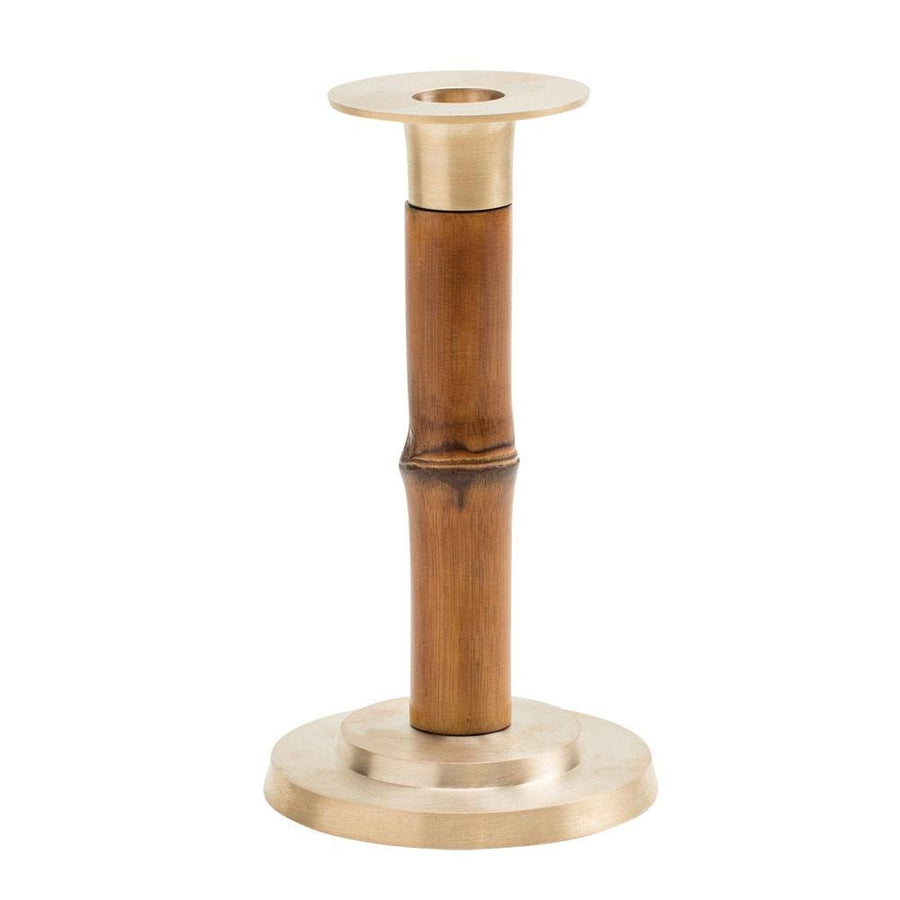 Medium Brown Bamboo Candlestick