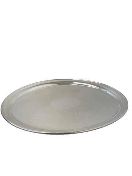 Vintage Hotel Silver  Oval Engine-Turned Tray