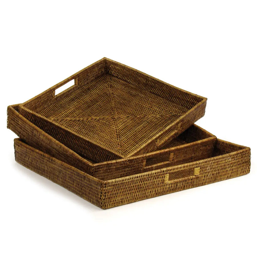 Burma Rattan Ottoman Trays