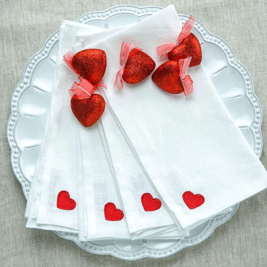 Sweet Heart Washed Linen Napkins set/4