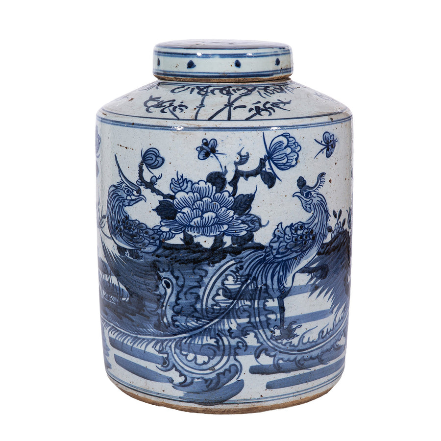 Dynasty Tea Jar Phoenix Peony Motif