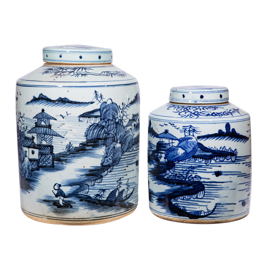 Dynasty Tea Jar Landscape Motif