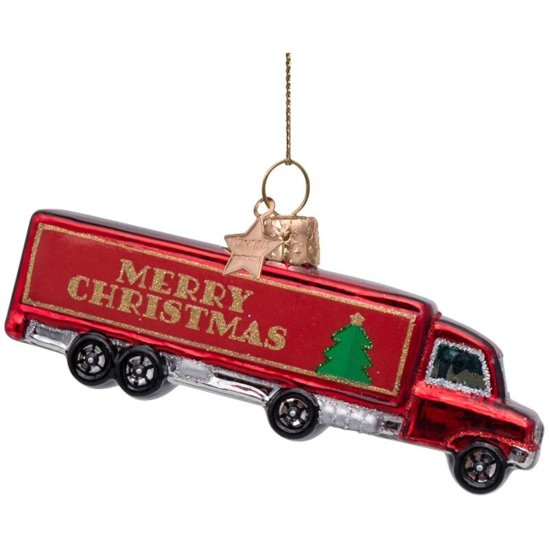 Red Semi Truck Ornament