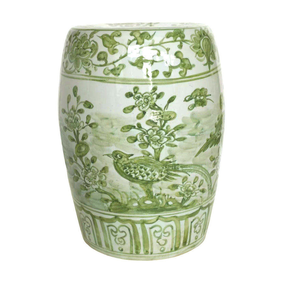 Village Flower Bird Porcelain Garden Stool