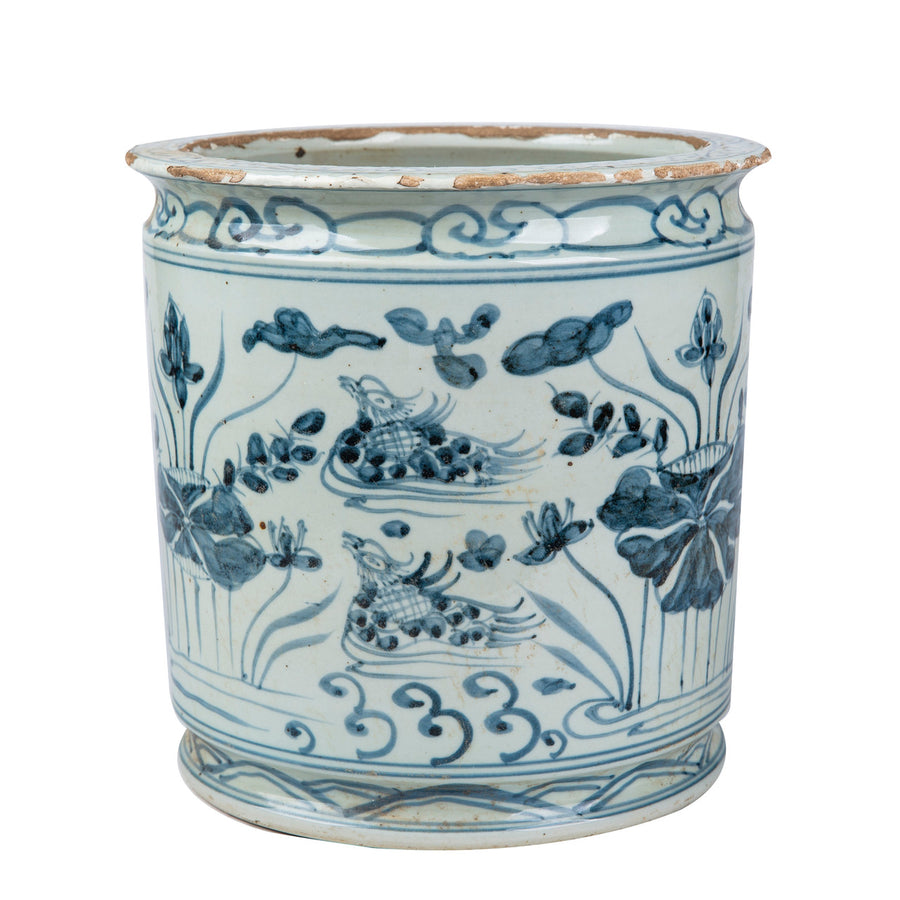 Orchid Pot mandarin Duck Motif