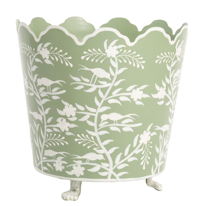 Scalloped Footed Chinoiserie Planter