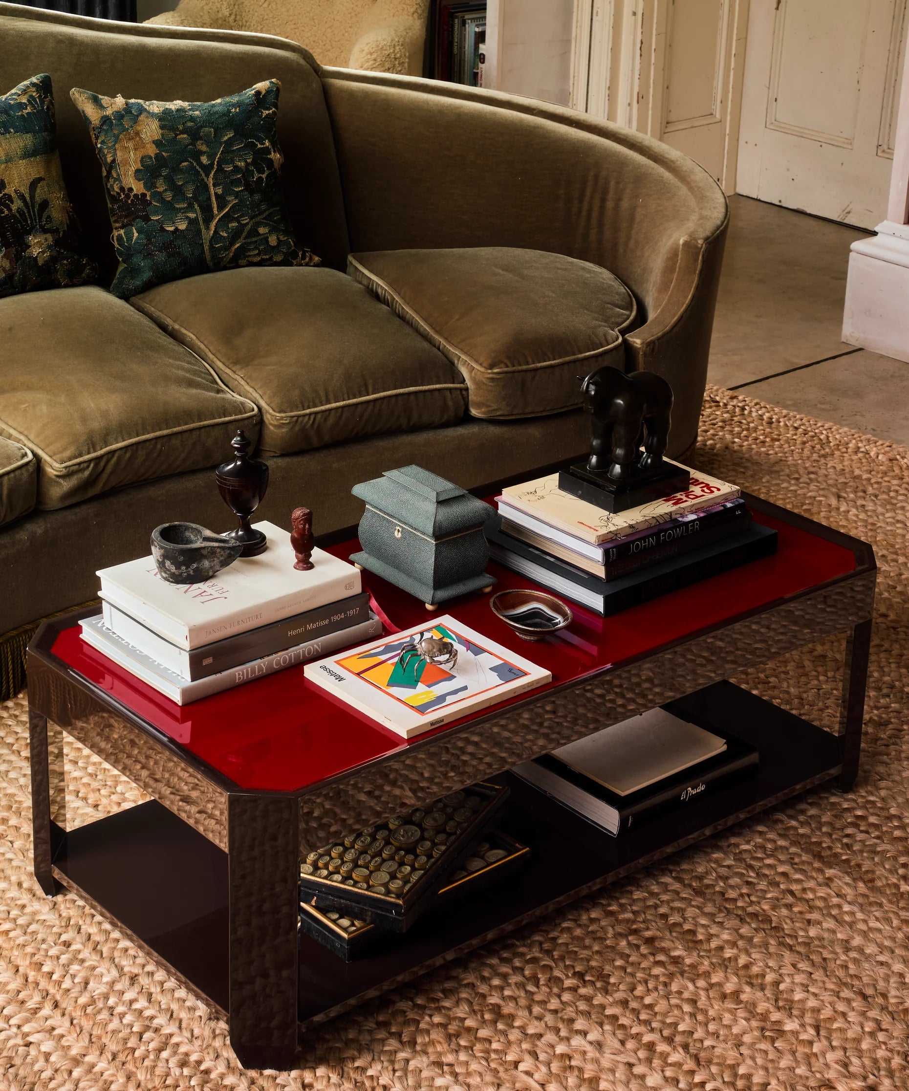 Felix Coffee Table - Bordeaux Red/Chocolate