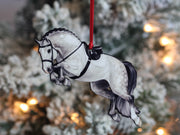 Jumping Horse Ornament - Gray Hunter Equestrian Décor