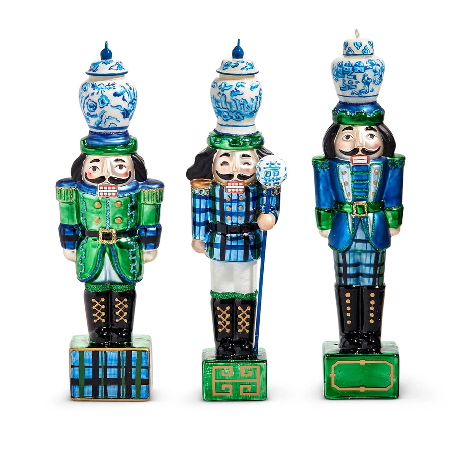 Blue Chinoiserie Nutcracker Ornament