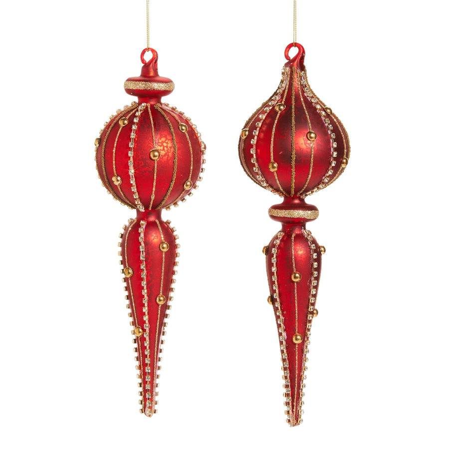 Red Gold Finial Ornament