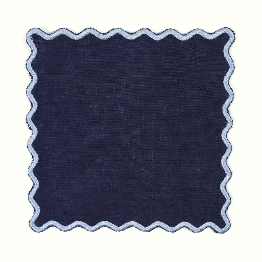 Linen Wave Cocktail Napkins Set/4
