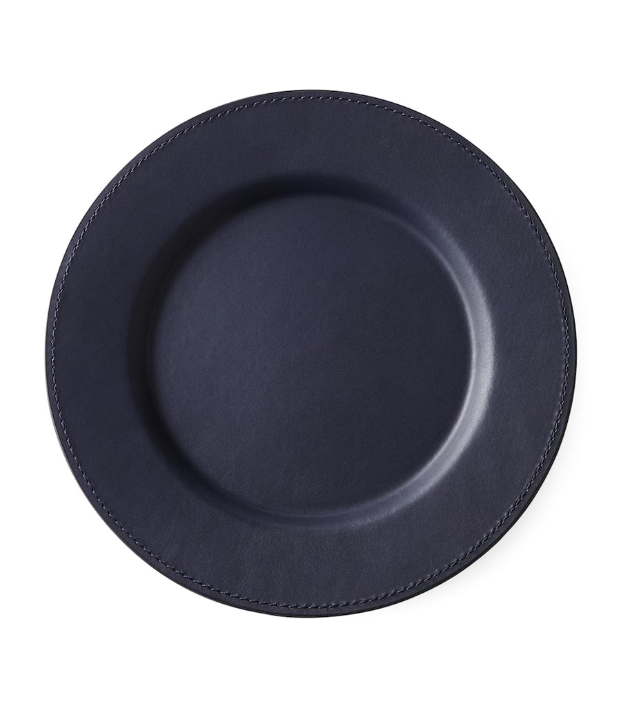 Ralph Lauren Leather Charger/Navy Set of 6