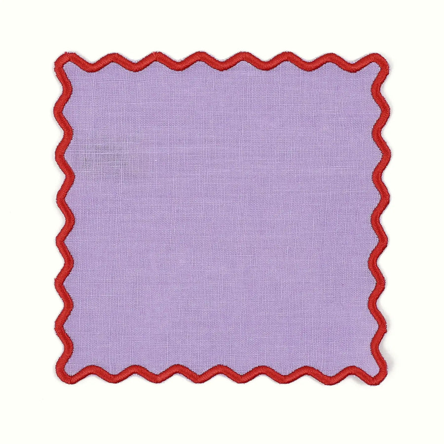 Linen Wave Cocktail Napkins Set/4