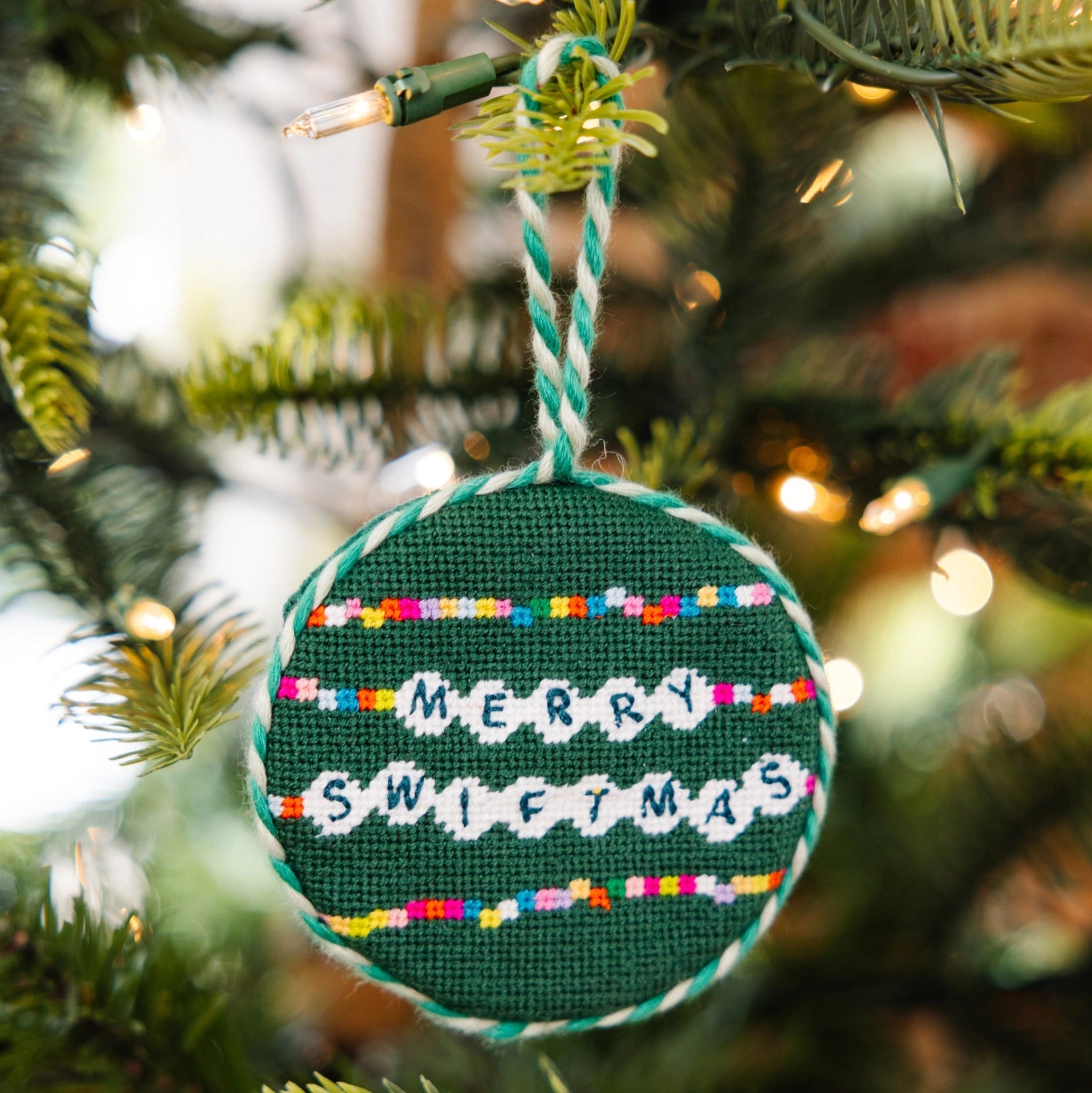 Needlepoint Ornament - Merry Swiftmas