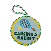 Needlepoint Ornament - Causing a Racket