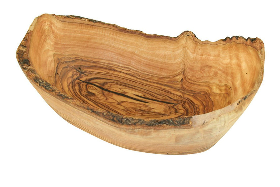 Olive Wood Natural Boat Shaped Fruit / Salad Bowl