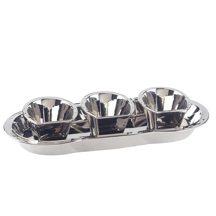 Silver Plate 3-D Horseshoe 4 Pc Serving Set