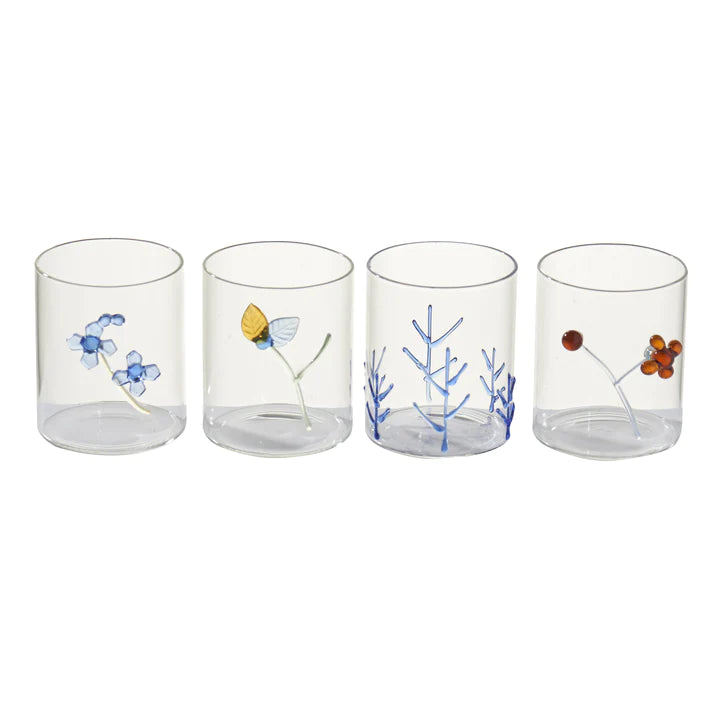 Flowers Cocktail Glass Set/4