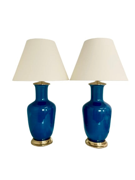Prussian Blue Ginger Lamps