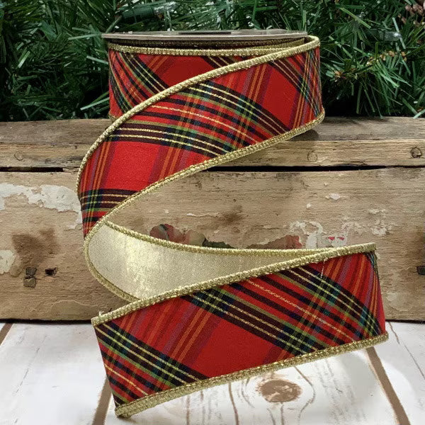 Red Tartan Plaid Ribbon