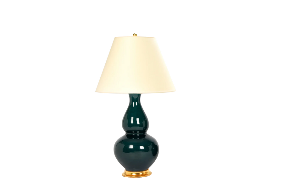 Aurora Double Gourd Spitzmiller Lamp in Peacock