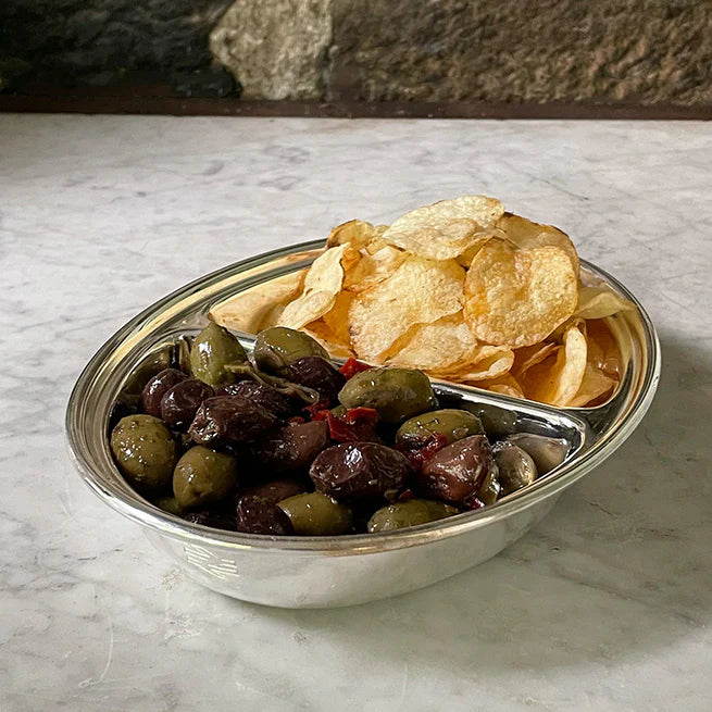 Hotel Silver Large Oval Divided Dish