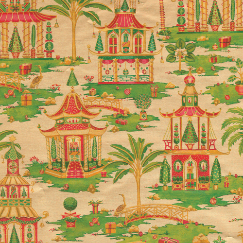 Christmas Pagoda Gold Wrapping Roll