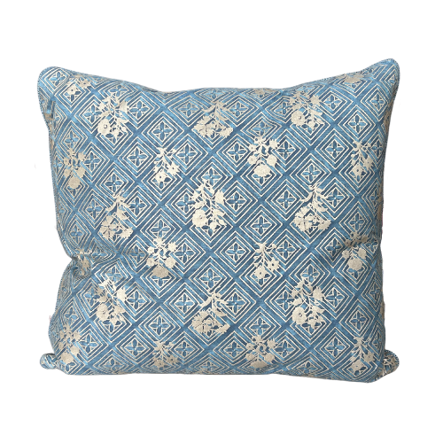 Blue Italian Marino Jupon Bouquet Pillow