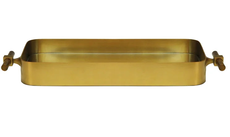 Klein Tray w/Rounded Edge in Antique Brass