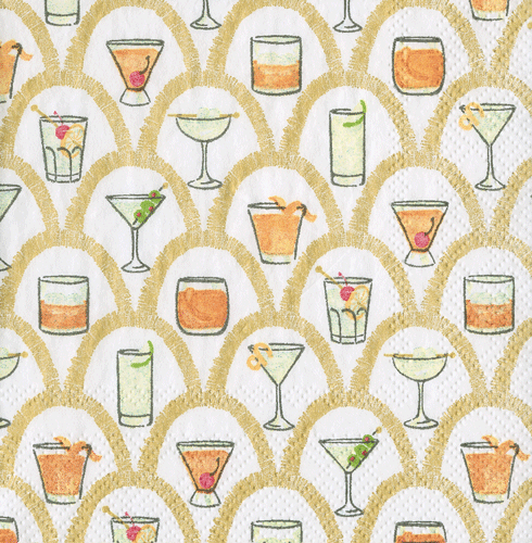 Deco "Cocktails" Cocktail Napkins