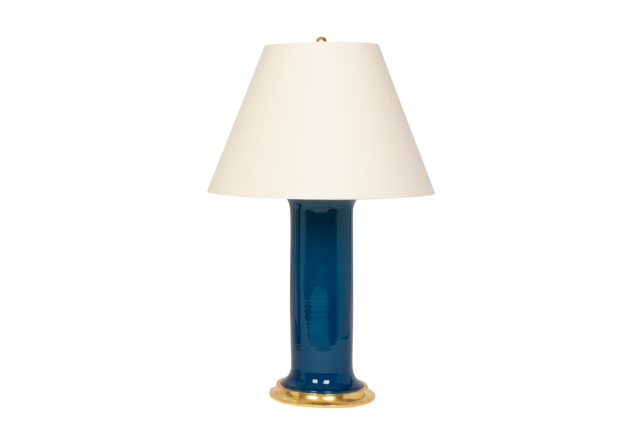 Large Patricia Spitzmiller Lamp in Prussian Blue