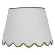 Grasscloth Round Scalloped Bottom Hardback Shade