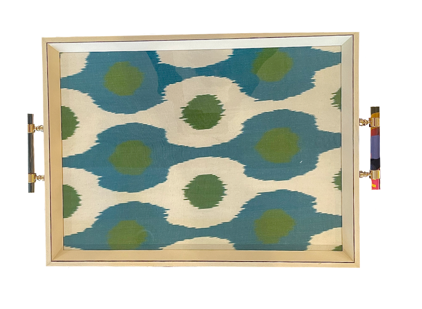 Green and Blue Rectangular Tray