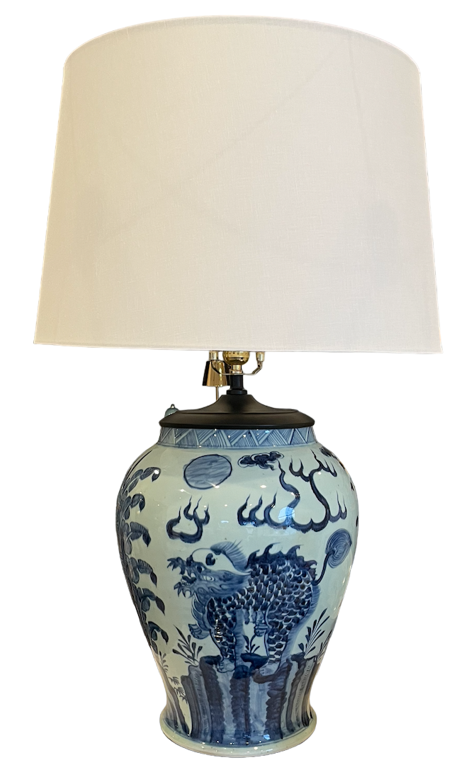Vintage Blue and White Ming Table Lamp